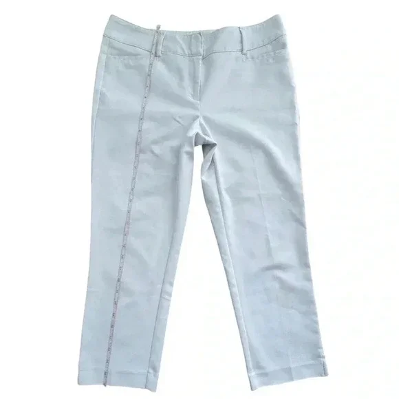 New York and Company Women's Size 6 White 3 quarter Capri Pants business causal - Picture 10 of 11